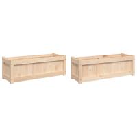 vidaXL Jardineras de exterior 2 unidades madera impregnada de pino Color Pino natural,  Blanco,  Marrón y mas - details 2