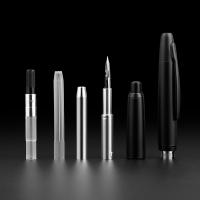 MAJOHN A1 Pluma Fuente Retráctil De Metálico Negro Mate Con Nib EF 0.4mm Para Estudiantes Y Regalos Incluye Convertidor - details 7