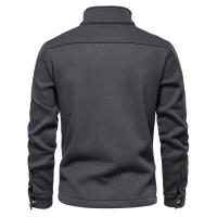 2024 otoño e invierno nuevo estilo terciopelo engrosado waffle chaqueta de punto con solapa para hombre abrigo con bolsillo tops para hombres - details 6
