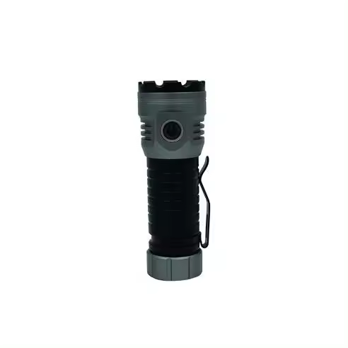 Linterna de mano LED COB (20W 2000lm) con cable USB C haz de luz hasta 148m IPX4 Ø30x104mm color negro y gris - 1