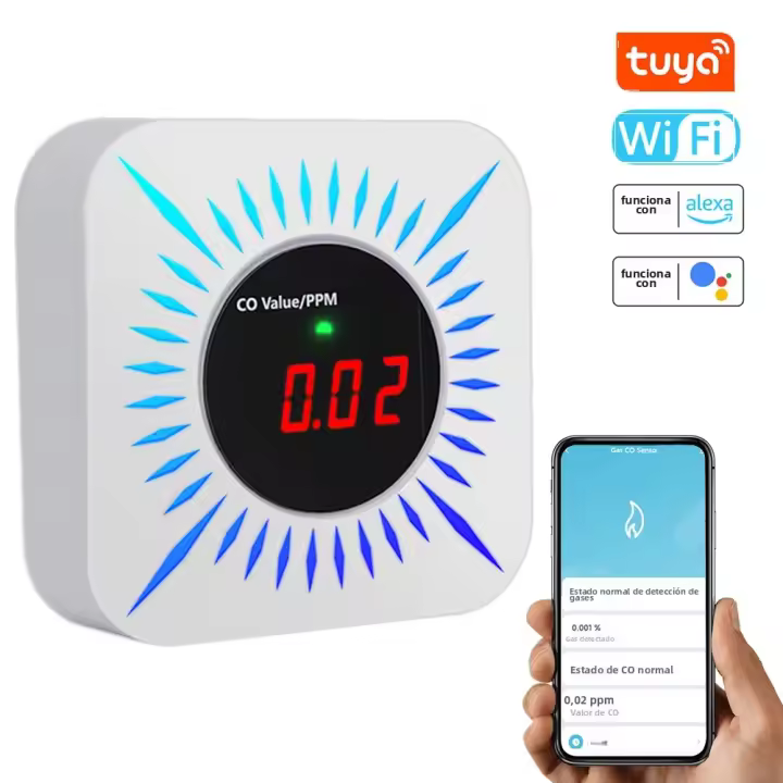 Detector De Gases Combustibles Tuya ZigBee CO Testador De Fugas De Carbon Monóxido Y Calidad Del Aire Con Pantalla LCD - 1