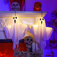 Fantasma LED Blanco Brillante Para Halloween Decoración De Casa Horripilante Con Luz De Hadas Interior Exterior Prop De Terror - details 2