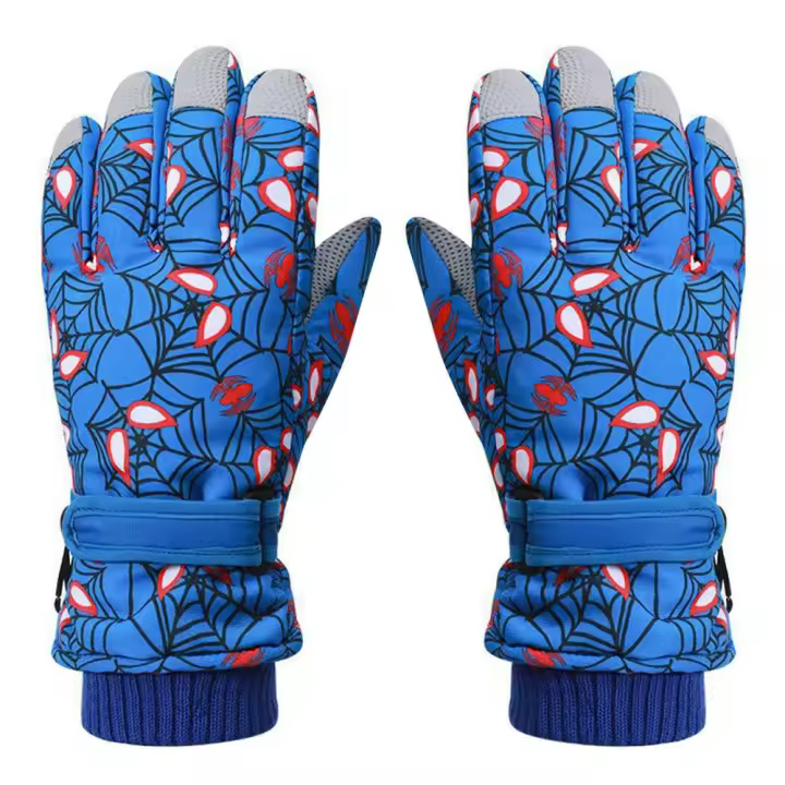 Guantes para niños de invierno guantes de ciclismo impermeables guantes de esquí a prueba de viento guantes de invierno cálidos guantes de nieve para 6-13 años niñas niños esquí snowboard (Color Azul marino oscuro) - 1