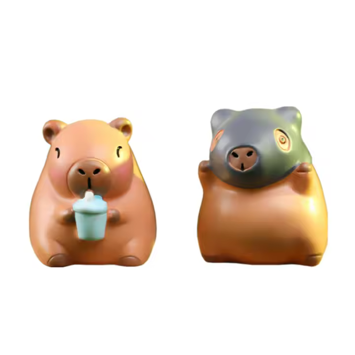 Figura De Acción De Capibara Cartoon En Caja Sorpresa Decoración Para Coche Y Escritorio Regalo De Cumpleaños Y Navidad Para Niños - 1