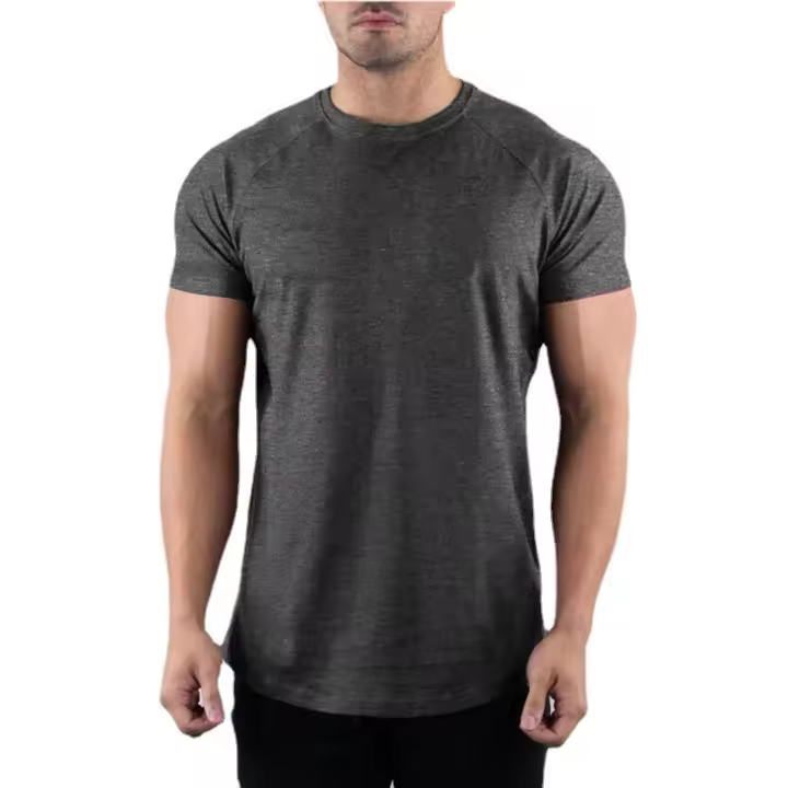 Camiseta De Gimnasio Para Hombre Verano Ropa De Fitness Camiseta Corta De Algodón Ajustada Estilo Deportivo Tees De Entrenamiento - 1