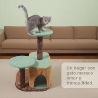 Cature, Torre Rascador para Gatos, 5 Niveles, Casitas y Plataformas, 45*55*66 cm, Gris y Blanco - details 0
