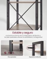 Estantería de 6 niveles multifuncional, librería espaciosa, ideal para oficina, salón, dormitorio y cocina, 40x30x187.5 cm, disponible en greige, marrón rústico y olmo pardo - details 4