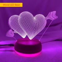 Lámpara De Noche 3D Con Corazones Y Interruptor Táctil LED Para Decoración De Hogar Luz Atmosférica Colorida Para Mesa Lámpara De Borde - details 9