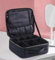 Bolso De Maquillaje De Cuero PU Organizador De Viaje Para Mujeres Con Divisores Ajustables Bolso De Cosméticos Estilo Crocodile Portátil Para Artistas - details 11