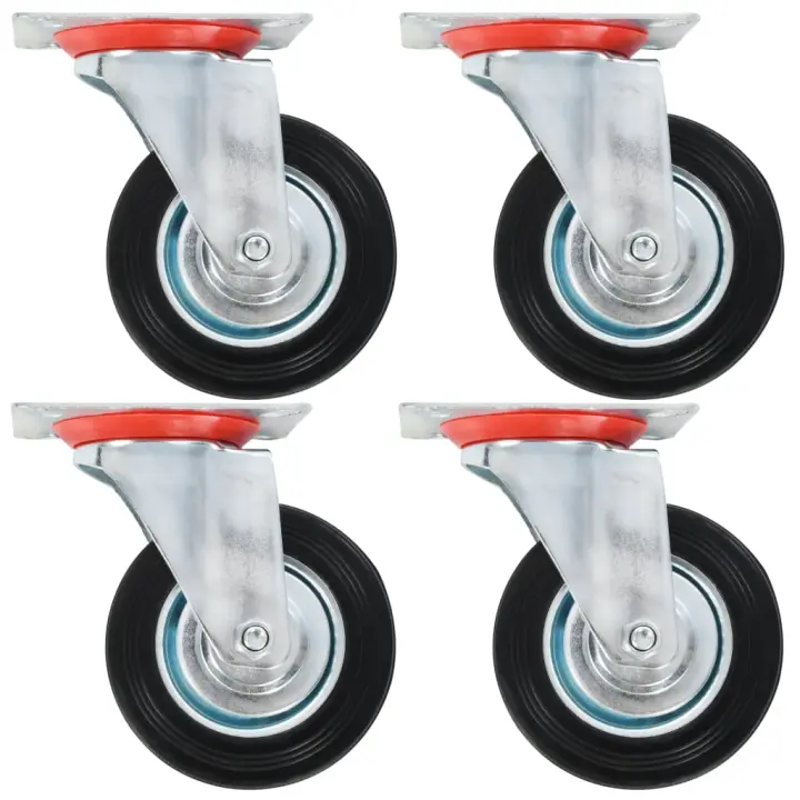 vidaXL Ruedas Giratorias con Diámetro 100mm Manipulación Materiales Mueble Cantidad 4 unidades,  8 unidades,  12 unidades y mas - 1