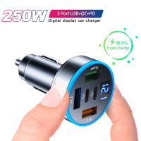 Cargador De Coche 5 En 1 Adaptador Rápido Con 3 Puertos USB + 2 PD QC3.0 Monitor De Voltaje C Type Para iPhone Samsung - details 0