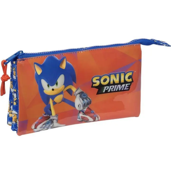 Sonic Portatodo triple infantil niños colegio escolar original Sega Rojo y azul Prime Safta. Película Sonic 3 .Original - 1