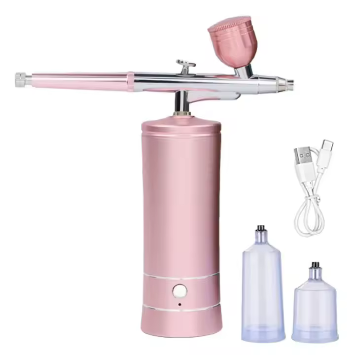 Pistola De Pulverización Inalámbrica Recargable Con Compresor Para Arte De Uñas Tatuaje Pintura De Pastel Y Belleza Facial JANGKLIFE Mini 0.3mm USB 1200mAh - 1