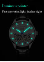 Reloj Mecánico Para Hombre AILANG Auténtico Resistente Al Agua Con Tourbillon Calendario Y Dial Skeleton En Cuero Y Acero Inoxidable - details 8