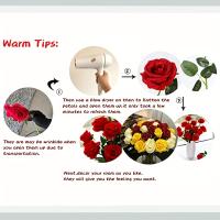 20pcs Arreglo De Rosas Artificiales Realistas Para Bodas Cumpleaños Y Más Decoración Floral Para El Hogar Y Arreglo De Flores - details 6