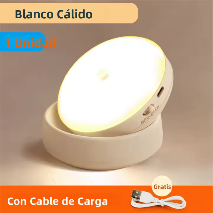 Lámpara Nocturna LED Recargable Con Sensor De Movimiento PIR 360 Grados Luz De Noche Para Armario Luz De Bajo Gabinete Sin Cable - 1