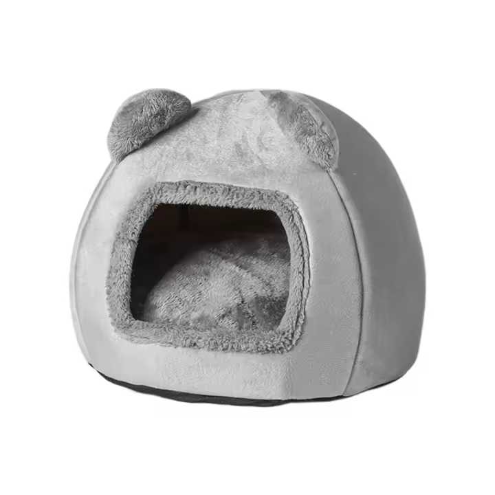 Perrera cálida extraíble y lavable para mascotas, cama para dormir de invierno, Linda Perrera de dibujos animados, gris - 1