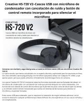 Auriculares con Micrófono Creative HS-720 V2 - Creative Cascos USB, Micro Con Cancelación de Ruido Para PC, Controles In-Line, Muteo de Micro/Llamadas/Volumen Para Videollamadas - Negro - Creative HS-720 V2 Auriculares USB con Micrófono de Condensador - details 0
