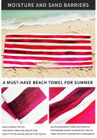 Toalla de playa a rayas con protección solar, toalla de playa de microfibra estampada para acampar, toalla de baño de secado rápido para nadar, toalla absorbente - details 2