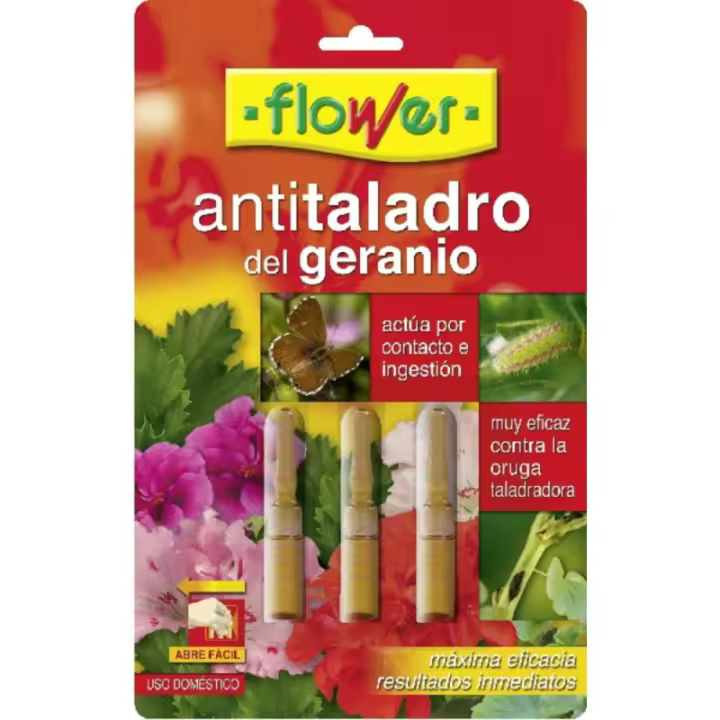 Verdecora Flower Insecticida Geranio Antitaladro 3x3ml | Combate y previene al barrenador o taladro del geranios - 1