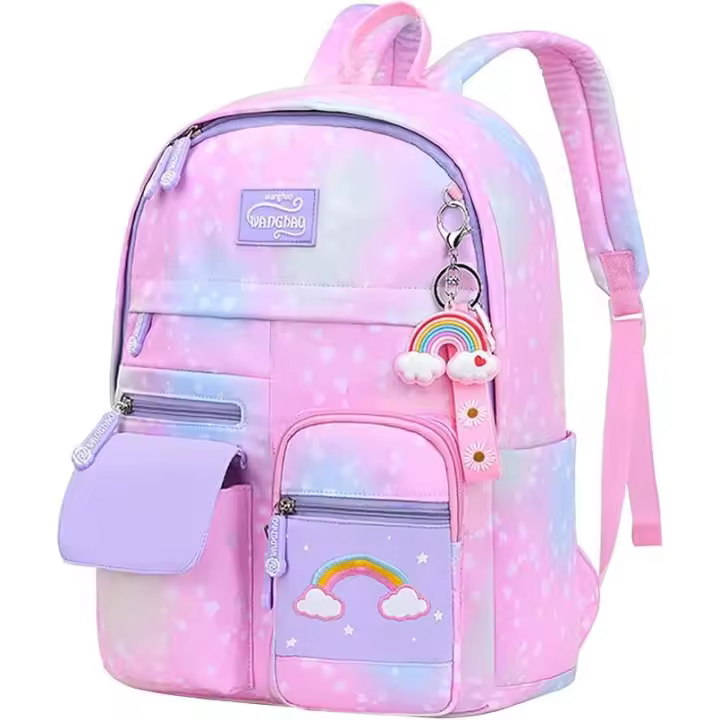 Mochila escolar para niñas, mochila infantil, mochila de guardería para niñas, mochila escolar de nailon ligera e impermeable, 30 x 12 x 41 cm - 1