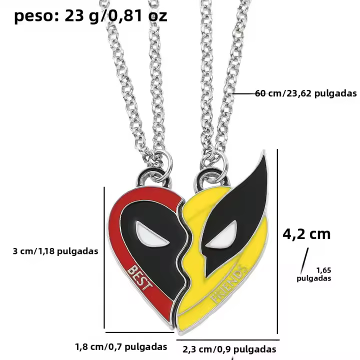 Llavero Mavel Deadpool Y Wolverine Mejores Amigos Conjunto De Llaveros Coincidentes Para Hombres Y Mujeres Joyería De Cosplay Regalo - 1