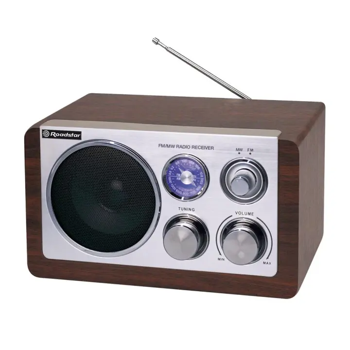 ROADSTAR HRA-1200N/WD Radio Vintage color Madera, con Antena Telescópica ajustable AM/FM - 1