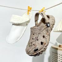 Zapatillas De Invierno Para Hombre Confortables Y Cálidas De Peluche Suave Zapatos De Casa EVA Sandalias Casuales Exteriores Clogs De Tela De Algodón - details 0