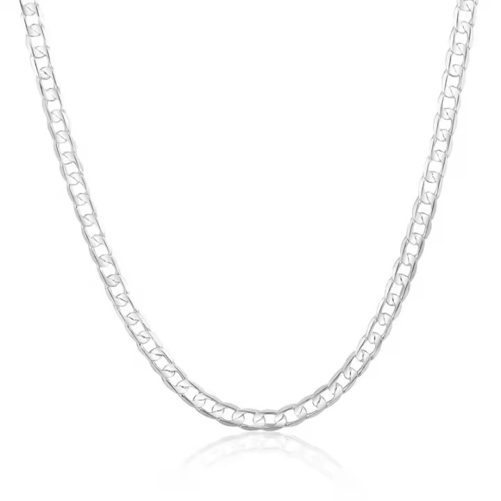 Collar de cadena lateral de plata de ley de 8 mm para hombre - 1