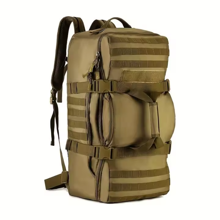 Prowalk - Mochila grande de 65 litros de viaje diseño militar estilo maleta 3 en 1 , se lleva como mochila, bolso de mano o de hombro, se abre como una maleta, para acampada y montaña, un bolso versátil y fácil de utilizar - 1