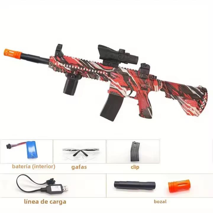 Pistola De Juguete Automática Y Manual Camouflage M416 Con Scope Para Juego Al Aire Libre Batería De Litio Material ABS Unisex 14+ - 1