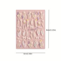3 Hojas De Adornos Para Uñas Con Estampado De Flores Y Hojas Embossadas Autoadhesivas Accesorios Para Manicura Decoración De Uñas - details 4