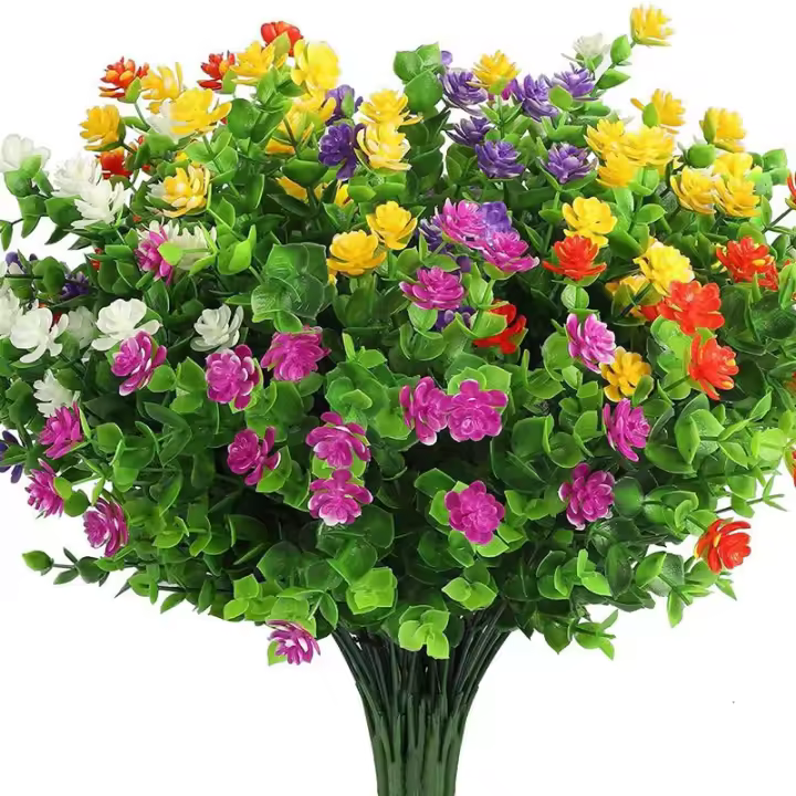 Ramo De Hojas De Eucalipto Artificiales Para Decoración De Hogar Jardín Navidad Boda DIY Accesorios Para Vaso Bonsái Flores Falsas De Plástico Para Todas Las Estaciones - 1