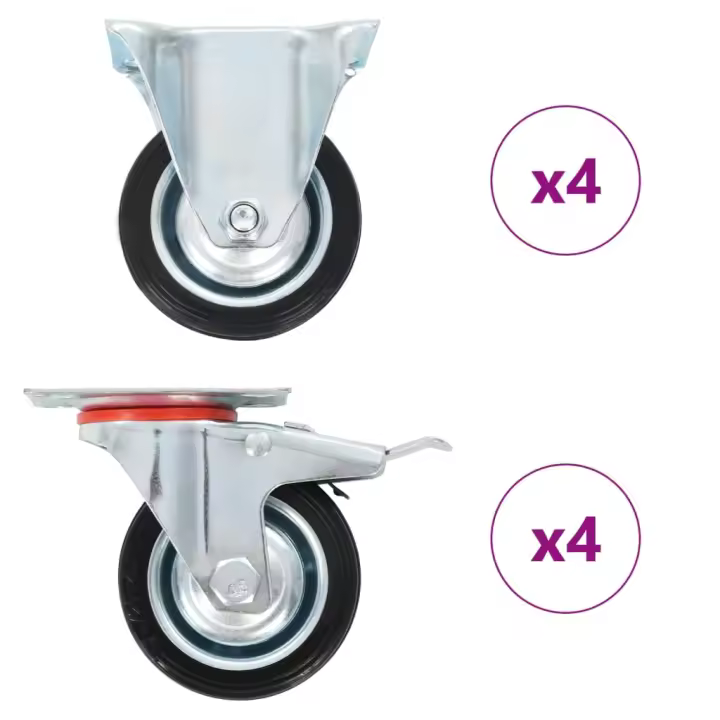 vidaXL Ruedas unidades 75 mm en  8 uds, 12 uds o 24 uds y más - 1