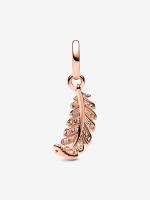 Pandora - Charm Colgante de Pluma flotante Curve-Baño de Oro Rosa de 14 K - details 1