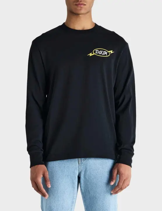 Deus Iota Ls camiseta negra para hombre - 1