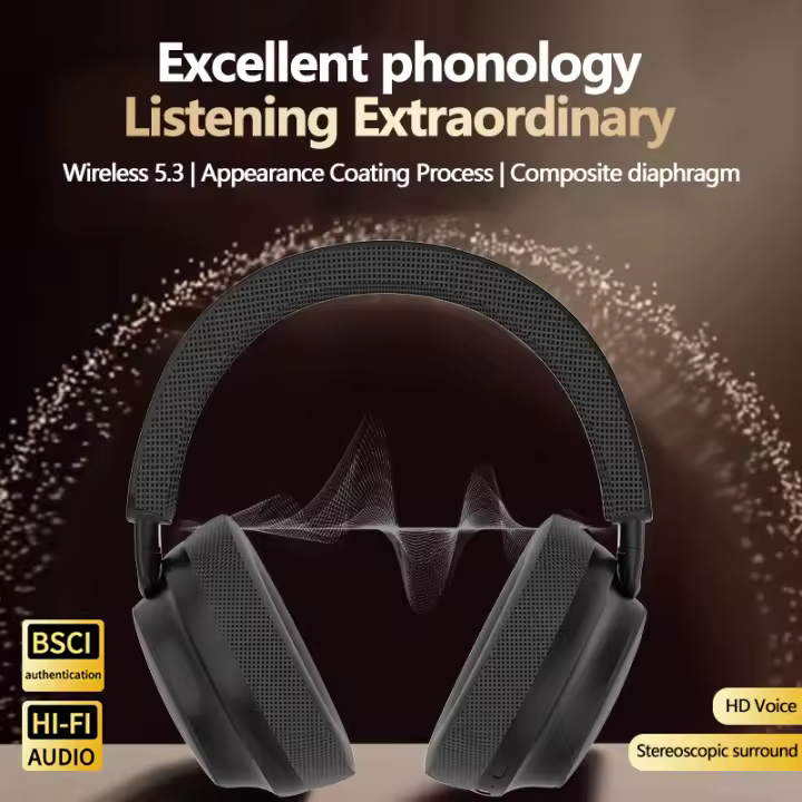 TEISCHE ND092 Auriculares inalámbricos de Bluetooth Cascos auriculares de diadema supraaurales wireless over ear Cascos auriculares bluetooth de diadema con cancelación de ruido Cascos de sonido estéreo bajo potente con duración 40H y 3 niveles de ajuste - 1