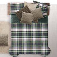 Manterol - Edredón quilt de borreguito cuadros escoceses verde y rojo. Tejido térmico sherpa muy cálido, suave y mullido para un descanso reparador en invierno. - details 0