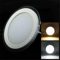 Luz De Panel LED De Vidrio Redondo Aluminio 6W 12W 18W 24W Luz De Techo Recargada Spot Light Interior Lámparas AC85-265V - details 0