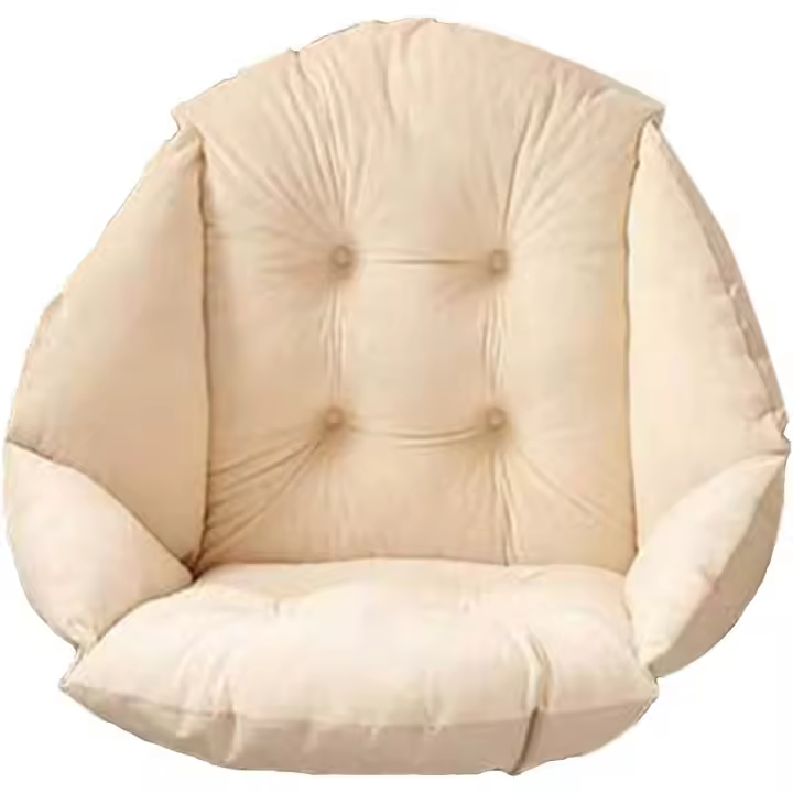 Almohín de La Silla con el respaldo del asiento de la máscara del Silla suave terciopelo impermeable elástico Para El Jardín Paja Silla de trinquete beige 40*40*48cm - 1
