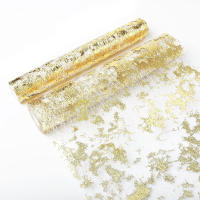 Corredor De Mesa Metálico Brillante En Oro Y Plata Faja De Mesa Delgada De Lentejuelas Y Foil Metálico Para Decoración De Cumpleaños Y Boda - details 1