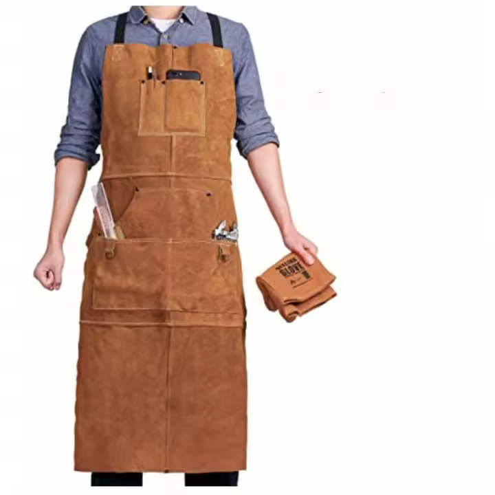 Delantal de Soldador With 6 Bolsitos en Tela de Acero Anti-Calor Ignífugo - Ajustable de M a XXXL - 1