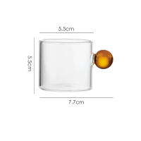 Taza De Café Expresso De Vidrio Pequeña Con Asa Y Taza Para Casa Decoración De Mesa Jugo De Carne Café Té Agua Eco-amigable - details 6