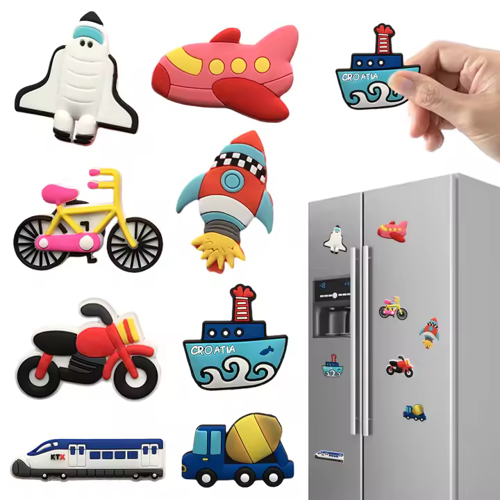Kits de imanes para mezclar y combinar de coches de carreras, paquete de 8 imanes para niños, imán de nevera para niños, kit de manualidades con imanes DIY - 1