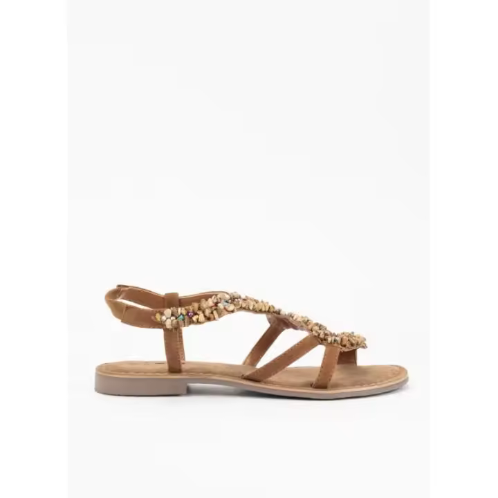 Sandalia KESLEM CALZADO en color stream tan suede para mujer - 1