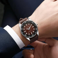 Reloj De Cuarzo Para Hombre Estilo Casual Y Moda Correa De Cuero PU Resistentes Al Agua Profunda Sin Empaque Aluminio Material De La Caja - details 1