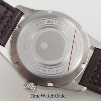Reloj De Hombre Automático Tandorio NH35A 39mm 200m Impermeable Con Fecha Cristal De Zafiro Correa De Cuero Y Goma Luminoso - details 5