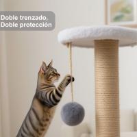 Cature, Árbol para Gatos, Torre para gatos, 5 Niveles con Hamaca y Casa, 137 cm de Altura, Gris - details 1