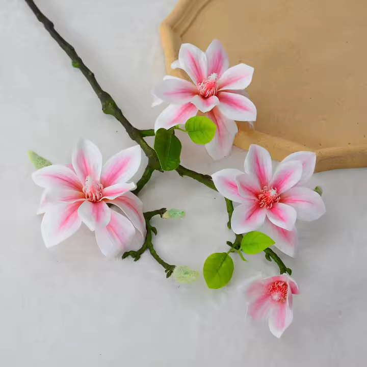 Artificial Magnolia Flower Touch Real Orquidea Para Decoración De Casamiento Fiesta En Casa Centro De Mesa De Comedor Flores Falsas - 1