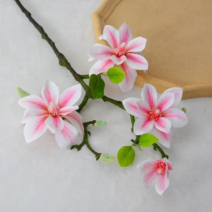 Artificial Magnolia Flower Touch Real Orquidea Para Decoración De Casamiento Fiesta En Casa Centro De Mesa De Comedor Flores Falsas - 1